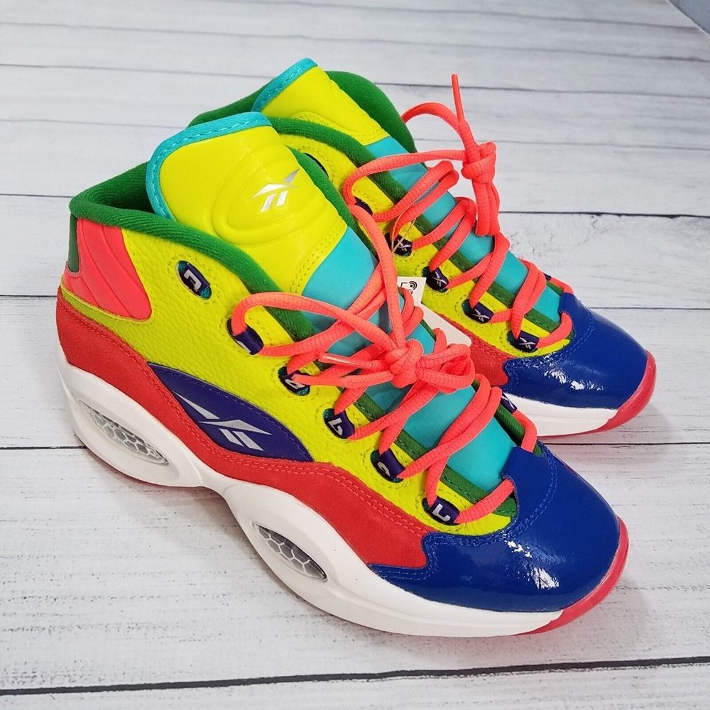 Reebok Question Mid Color Explosion Basketball Shoes Mens Size 7 HP3005